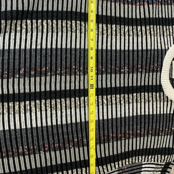 Black and White Striped Men's Sweater Megalos XLT Vintage - Picture 7 of 15